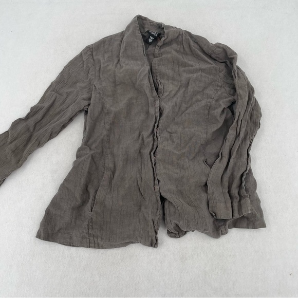 Eileen Fisher Jackets & Blazers - EILEEN FISHER Women’s Linen Blazer Jacket Grey/brown button closure size Small